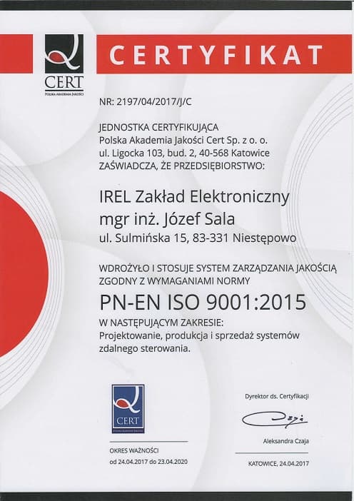 ISO certificate